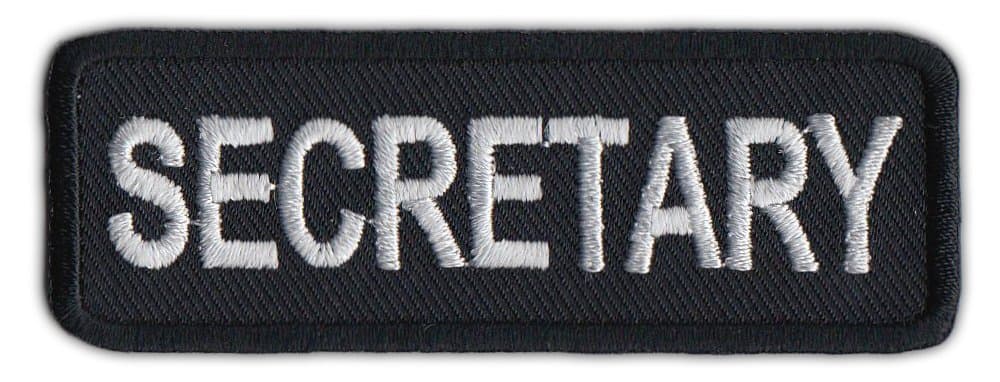 Crazy Sticker Guy Motorcycle Biker Jacket or Vest Patch - Secretary - Member Rank Position Status Patch