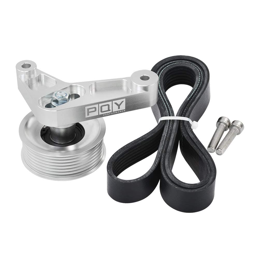 Adjustable EP3 Pulley Kit Compatible with Honda 8th 9th Civic All K24 Engines with Auto Tensioner Keep A/C Installed