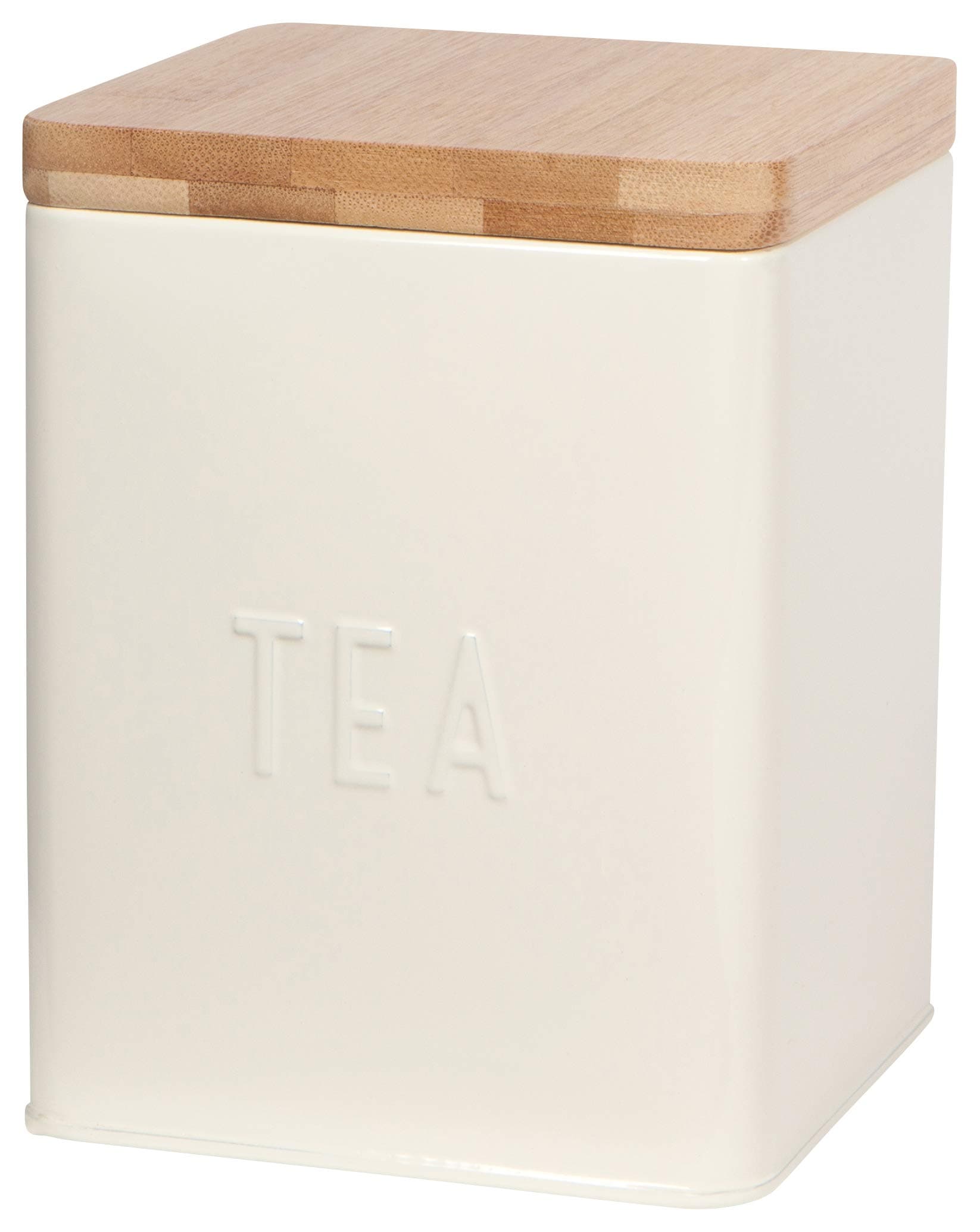 Now Designs Square Tea Tin, Ivory, Vintage Diner Print