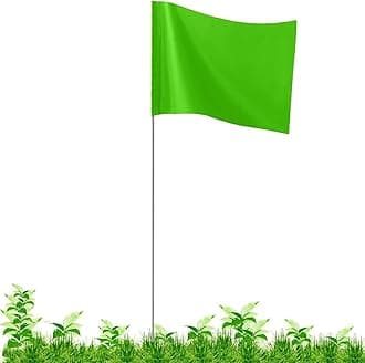 100Pack Green Marking Flags, JIZHGRAD 16x4x5 Inch Marker Flags Use for Yard & Lawn, Boundary & Dog Training, Survey & Landscape, Sprinkler & Surveyor, Garden & Construction, High Visibility, Sturdy, Versatile, UV & Weather Resistant