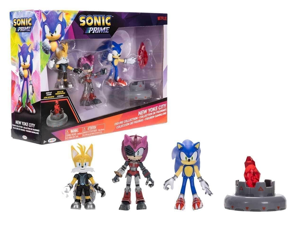 JAKKS Pacific Sonic Prime 2.5" Figure Multipack with Sonic, Tails Nine & The Prism Shard with Display Base!