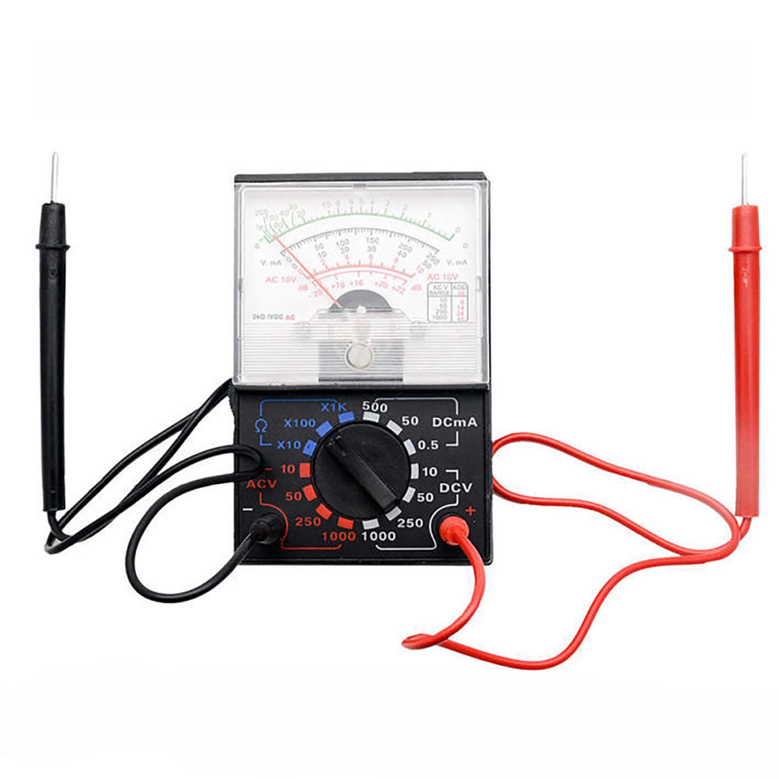 Analogue Multimeter, YX 1000A AC DC Voltage Current Resistance Test Continuity Multimeter Tester Measuring Meter, Pack of 1
