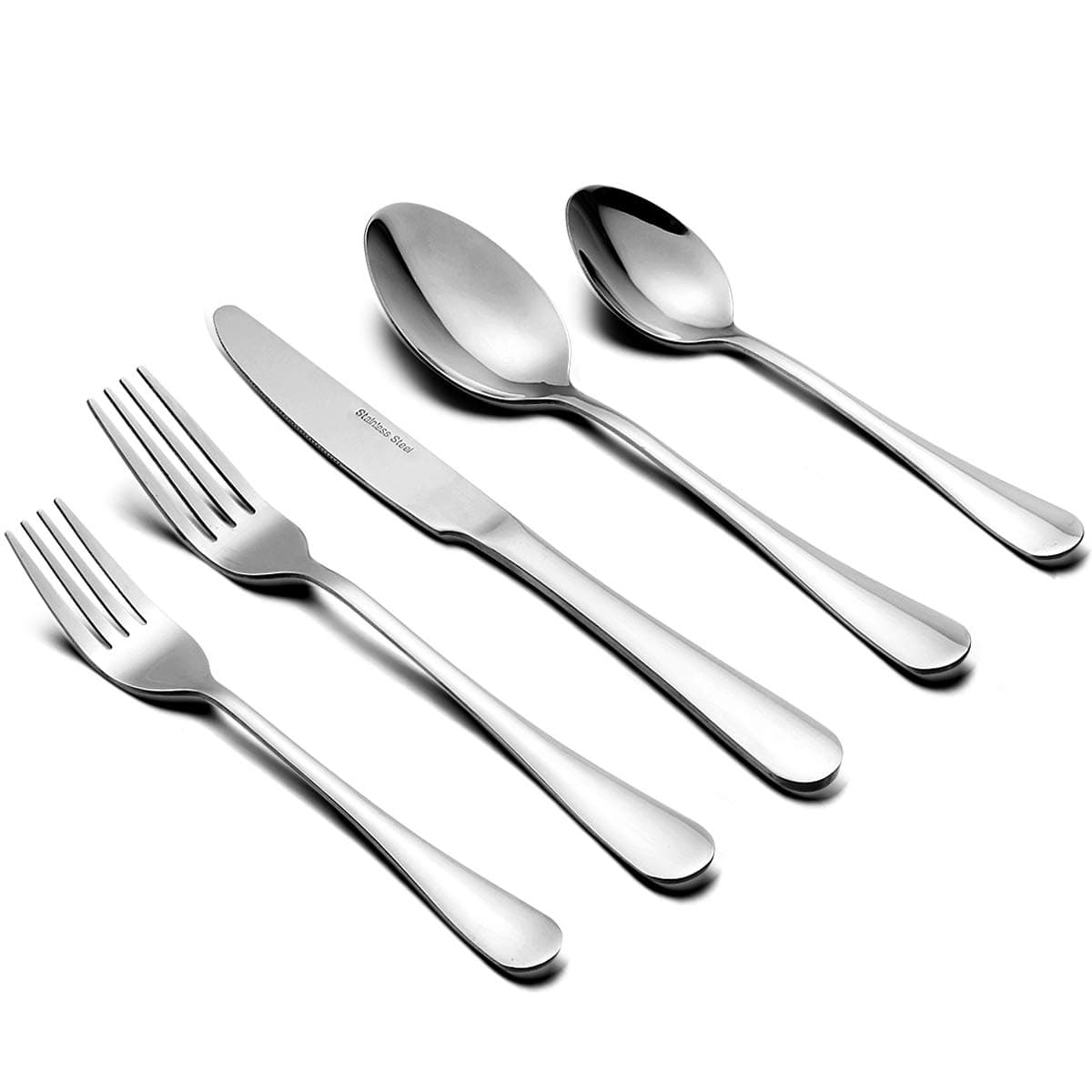 40-Piece Silverware Flatware Set, Estmoon Stainless Steel Cutlery for Kitchen Hotel Restaurant,Knives Forks Spoons for Dessert & Dinner, Wedding Party, Mirror Finish, Dishwasher Safe