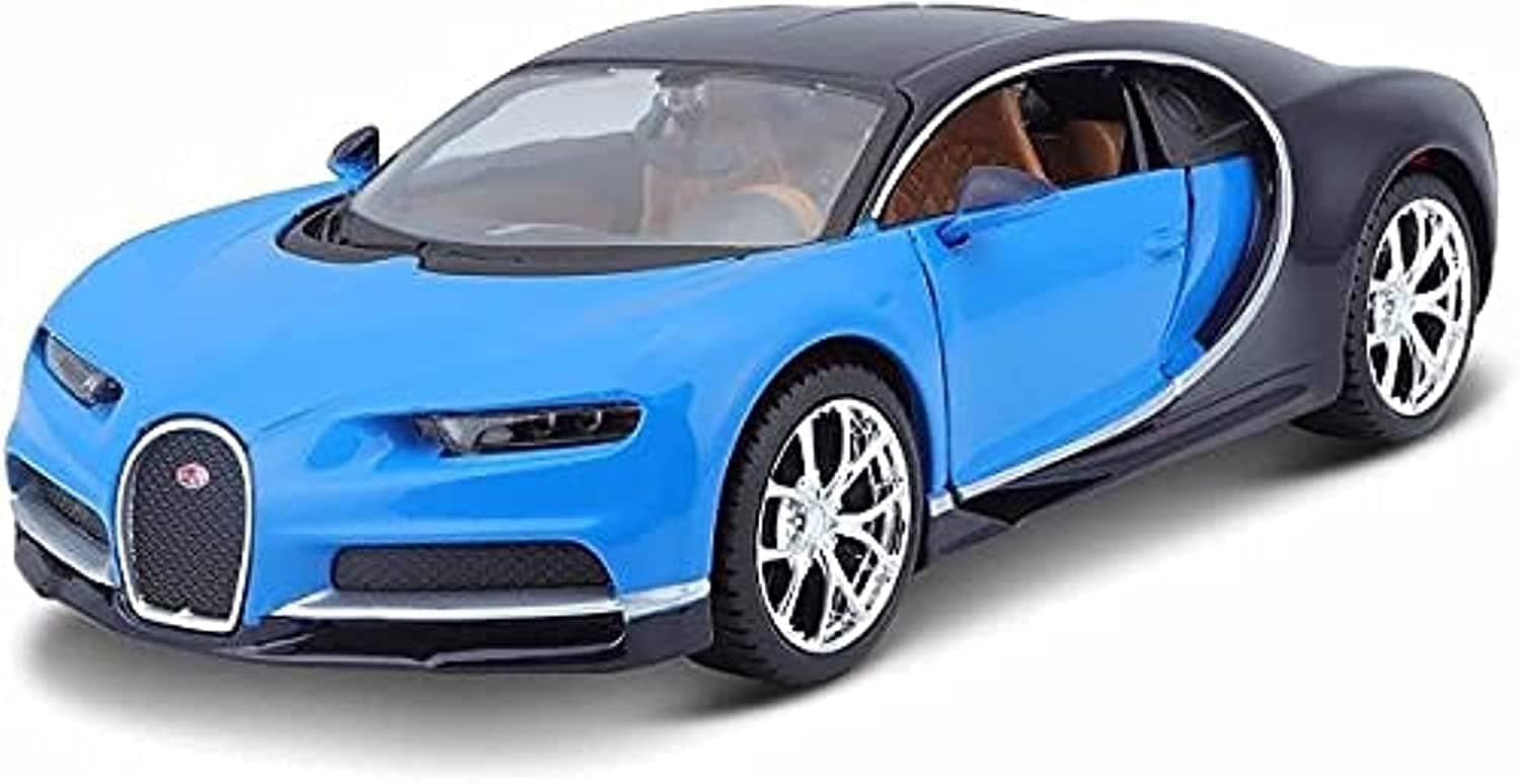 BAUER SPIELWAREN 1:24 Special Edition Bugatti Chiron Blue/Black Officially Licensed Scaled Replicas of Collectible Diecast Metal Models with Exquisite Interior and Exterior Detailing for All Age.