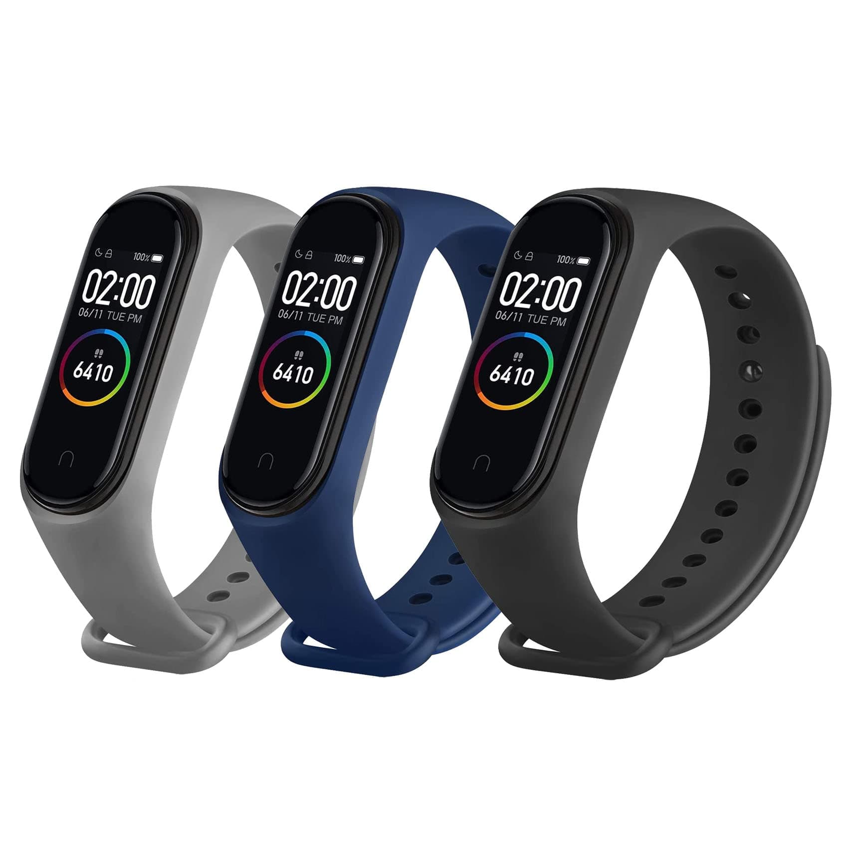 3PCS Straps Replacement Compatible with Xiaomi Mi Band 7, Soft, Breathable, Adjustable Silicone Replacement Wristbands Compatible with Xiaomi Mi Band 7, Xiaomi Mi Band 6/5