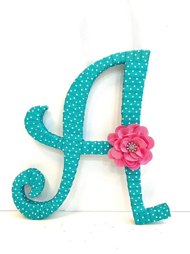 Tightly Wound Designs-Cursive Front Door Initial Decoration-Gift for Kids