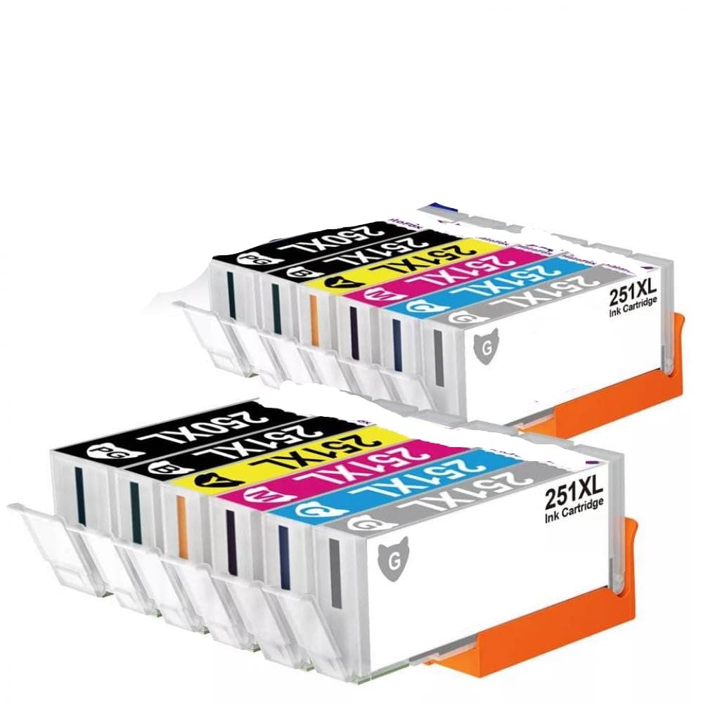 12 Pack PGI 250 CLI 251 XL Ink Cartridge Compatible With 6320 IP7220 Printer With Ink Grey