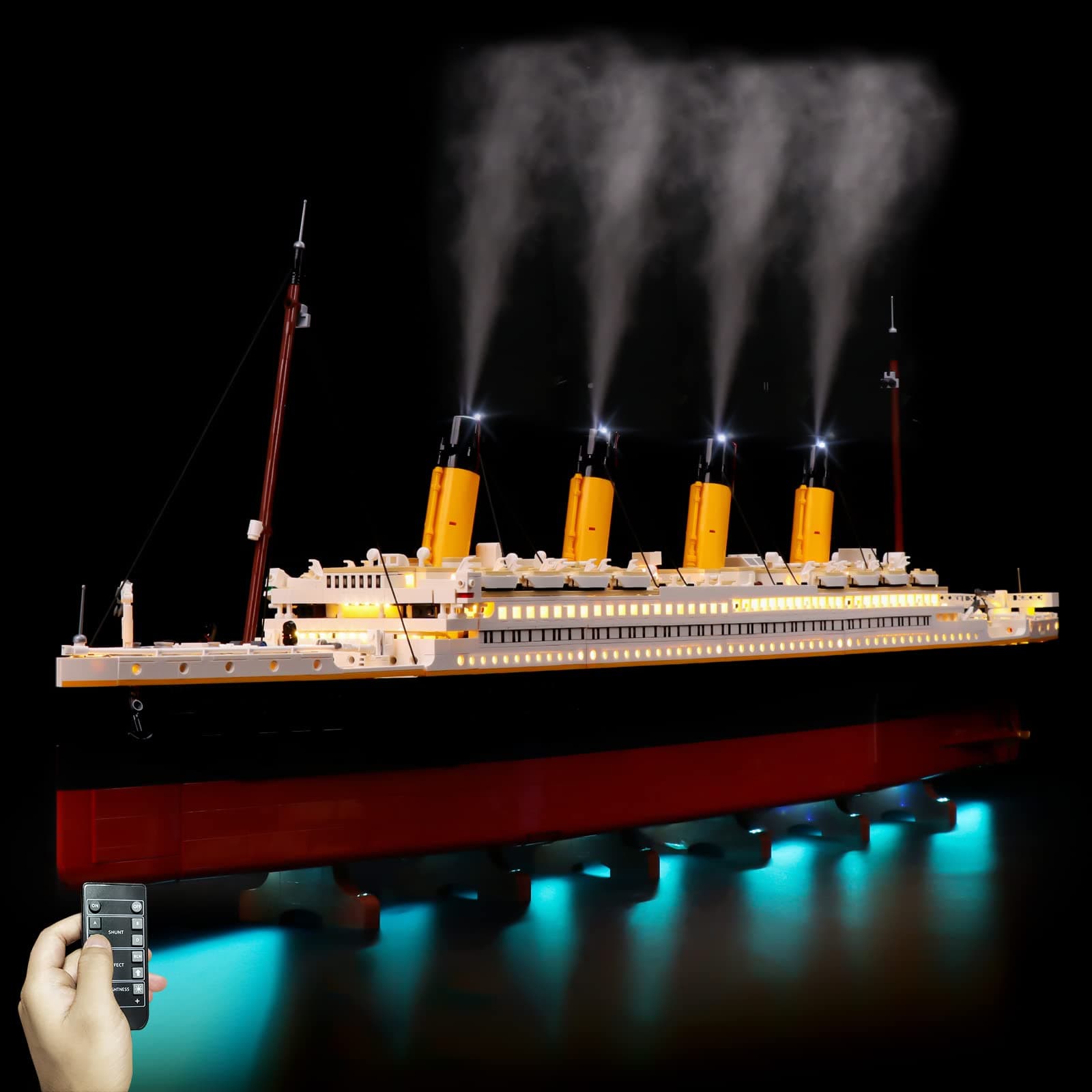 LED Light Kit, Lights for Lego Creator Expert 10294 Titanic, Lighting Kit Compatible with Lego 10294 Without Building Block Model Remote Control Version Lights Kit