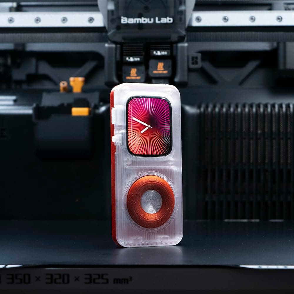 for Retro iPod Style Protective Case for Apple Watch Series SE/5/6/7/8/9/10, Unique 3D Printed Design with Click Wheel Aesthetic (Transprent Red, 41mm)