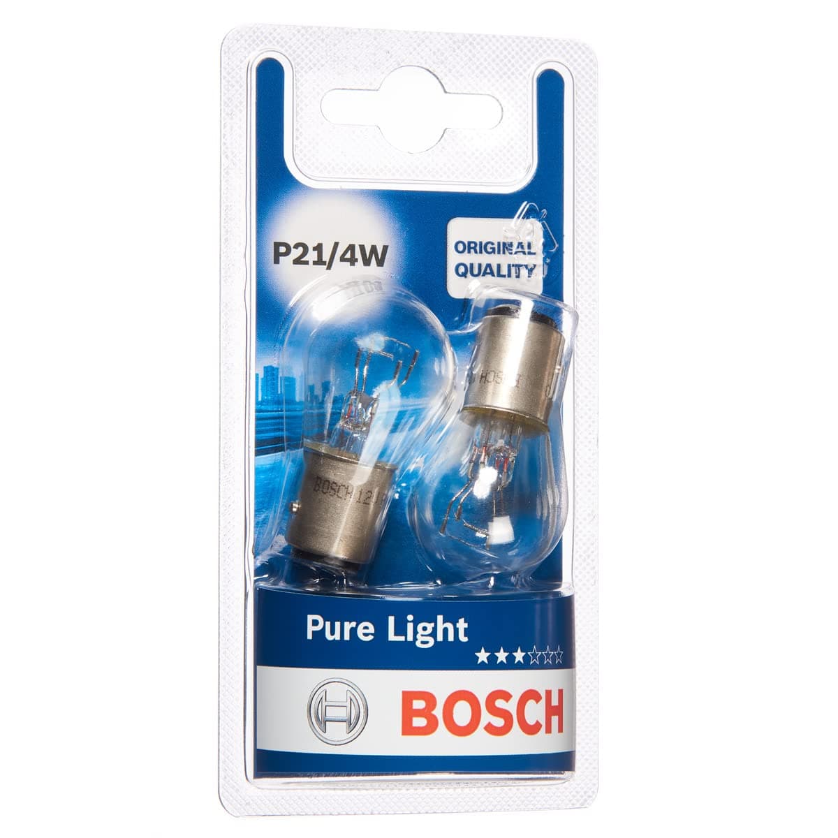P21/4W (566) Pure Light Halogen Headlight Bulbs, 12 V 21/4 W, Original Quality - Socket Type BAZ15d - Pack of 2 Replacement Car Light Bulbs