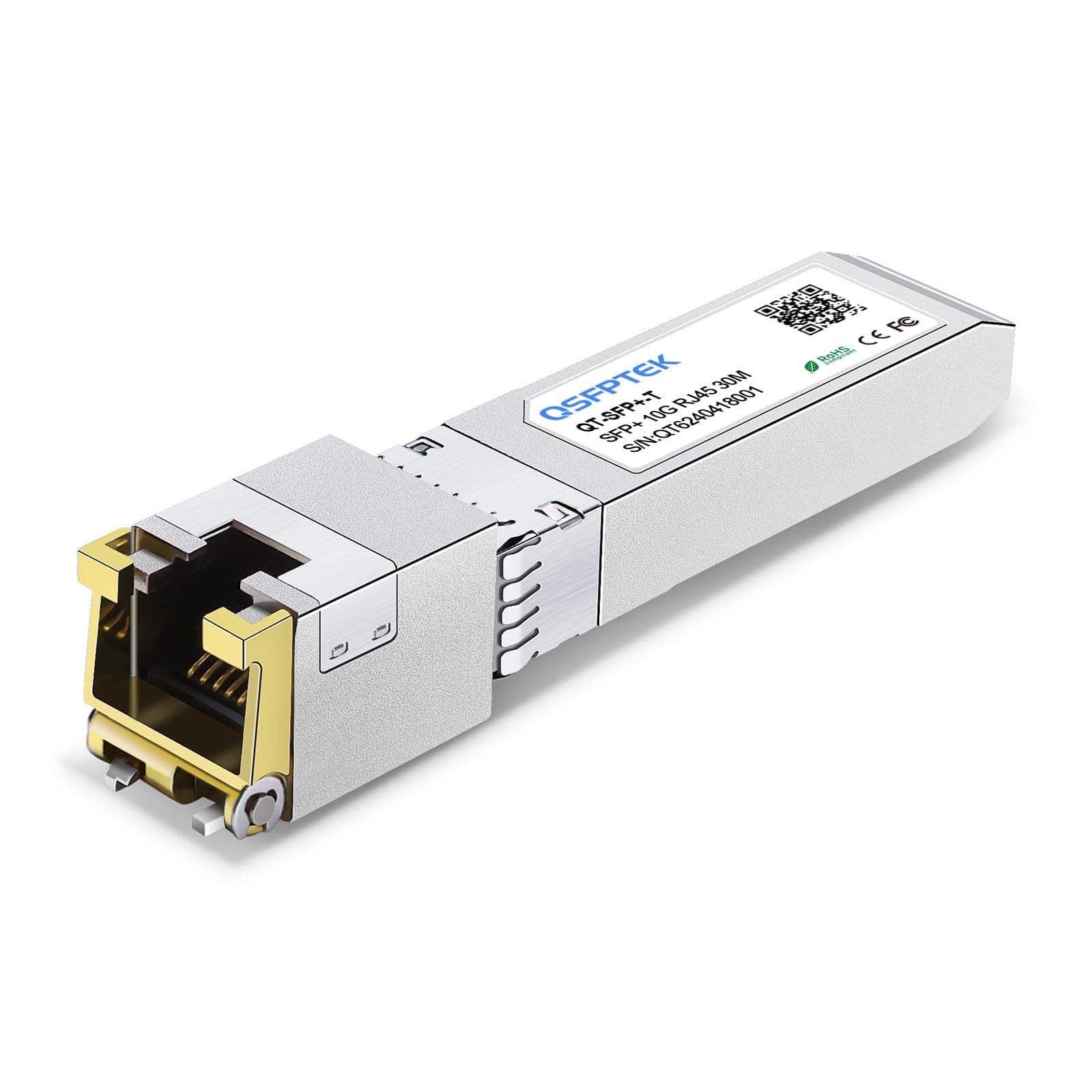 10GBASE-T SFP+ to RJ45 Transceiver, 10G Copper Module, Optical SFP RJ 45 10GB T Mini-GBIC Compatible with Cisco SFP-10G-T-S, Ubiquiti UF-RJ45-10G, Netgear, Mikrotik, Supermicro, Fortinet, up to 30m