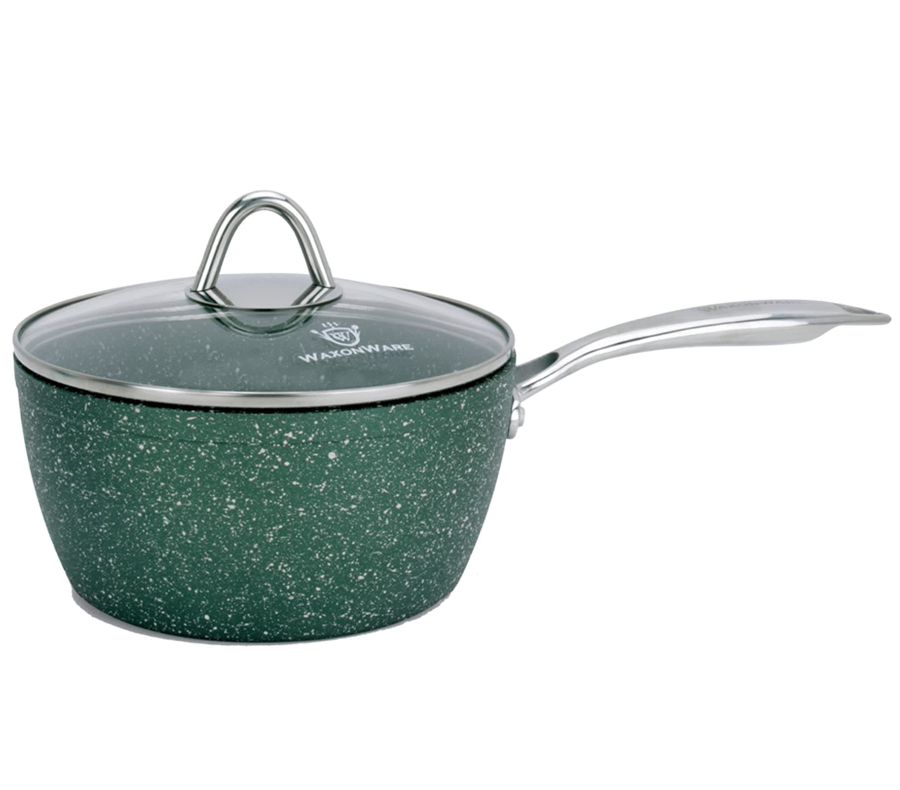 WaxonWare 2.5 Quart Stone Nonstick Saucepan With Glass Lid