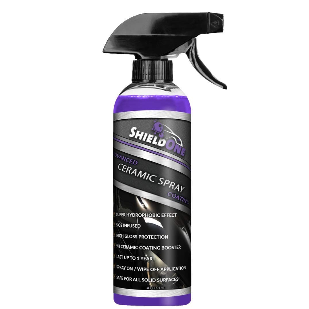 Shield One Advanced Ceramic Spray Coating – Car Topcoat – Premium Car Polish – Automotive Ceramic Shine – Multiple Surface Use – Professional Car Protection (16 oz)