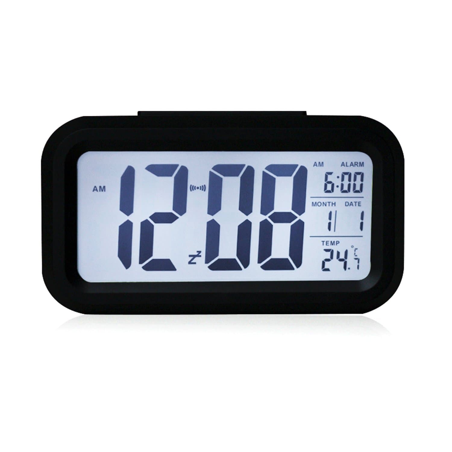 LED Alarm Clock ,Citoc 5.3inch Smart Simple Silent LED Alarm Clock Date Temperature Display Repeating Snooze and Sensor