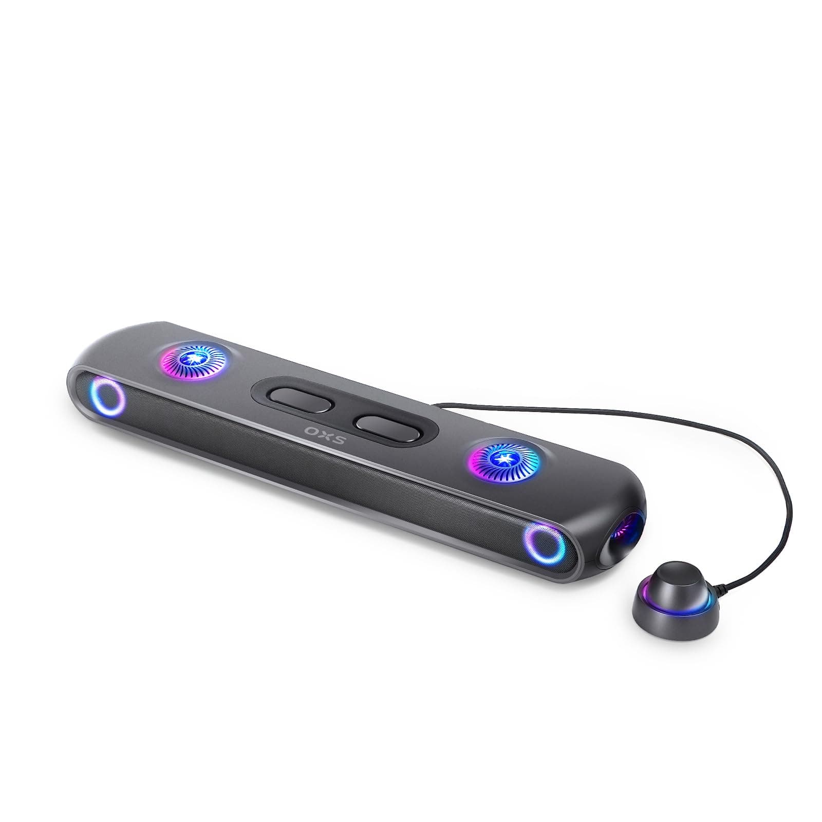 Thunder Pro Gaming Soundbar with 5.1.2 Dolby Atmos Surround Sound System, Built-in woofer, Bluetooth Multi-connection, 3 Pro Gamer Modes, Sleek Toggle Design, for PCs and Gaming Consoles