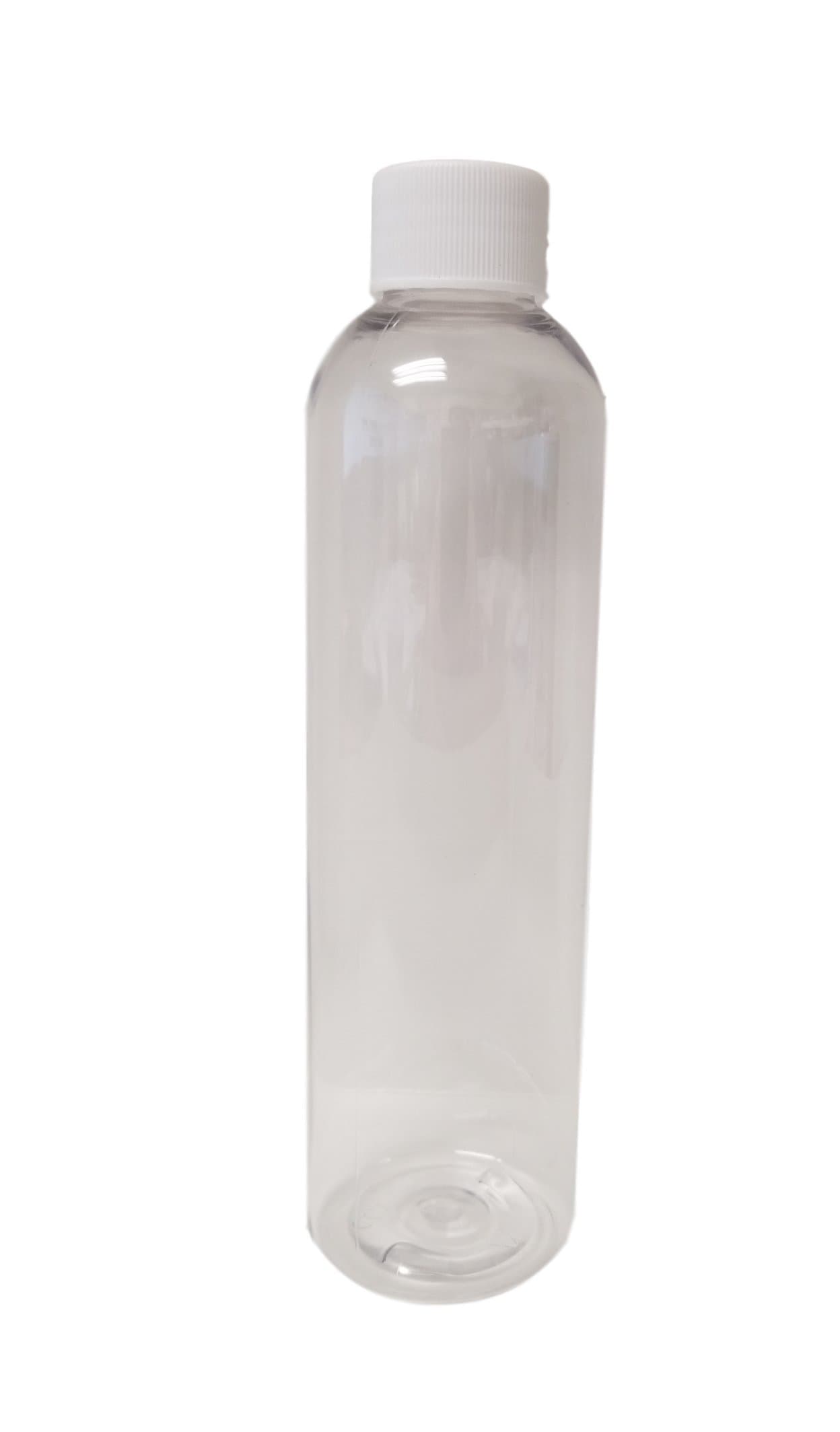 8 Oz. Empty Clear PET Round Cosmo / Energy Plastic Bottles with Caps by AM Bottle Supply - Set of 15 Bottles and 15 Caps