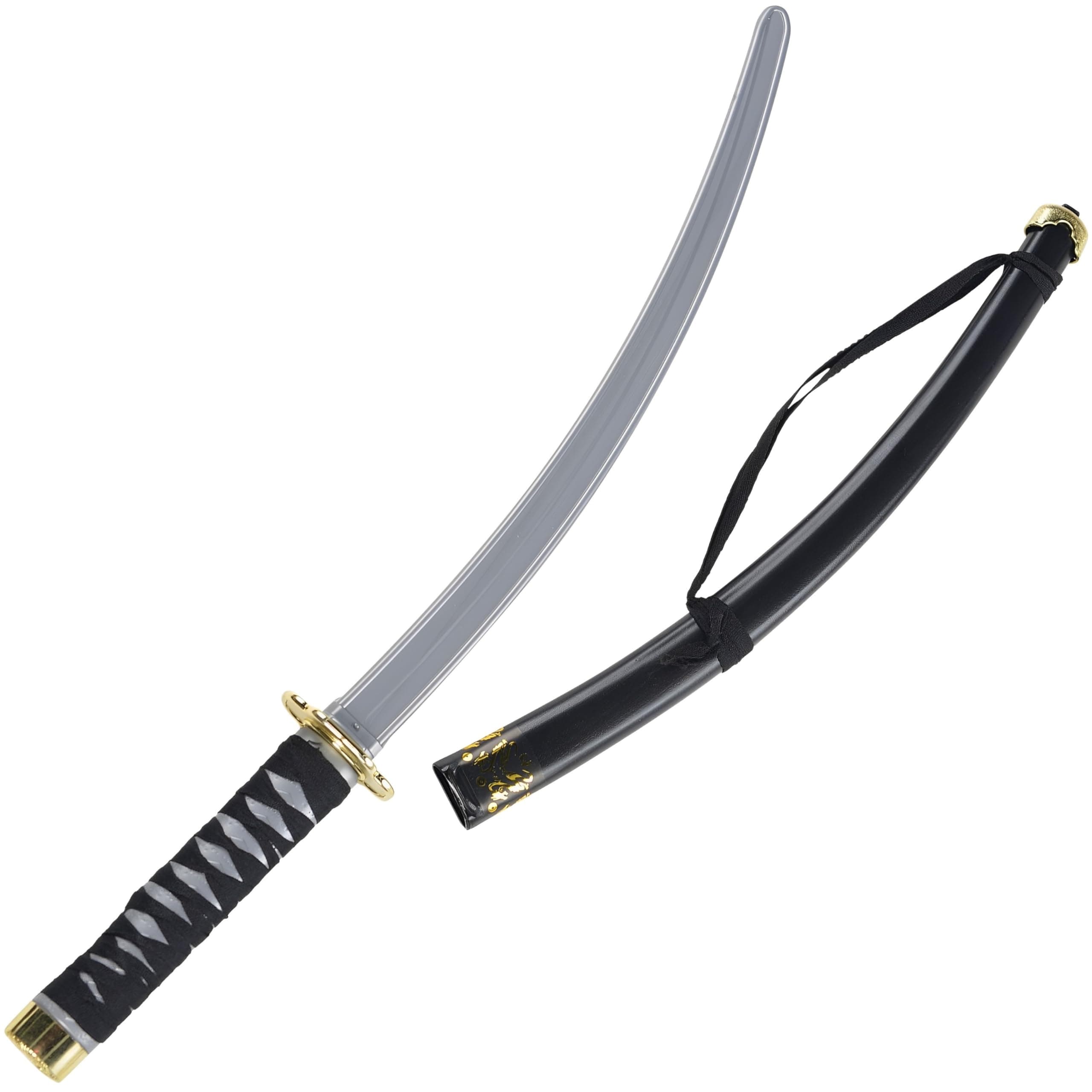 Plastic Ninja Sword 29" (Pack of 1) - Sleek Silver & Black Plastic - Realistic Design for Costume & Play for Kids & Adults