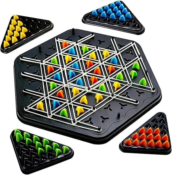 - Large Size Chain Triangle Chess Game, Triggle Game, Board Game for Family Game Night - Family Board Games for Kids and Adults - 2-4 Players - Ages 3 Years and Up