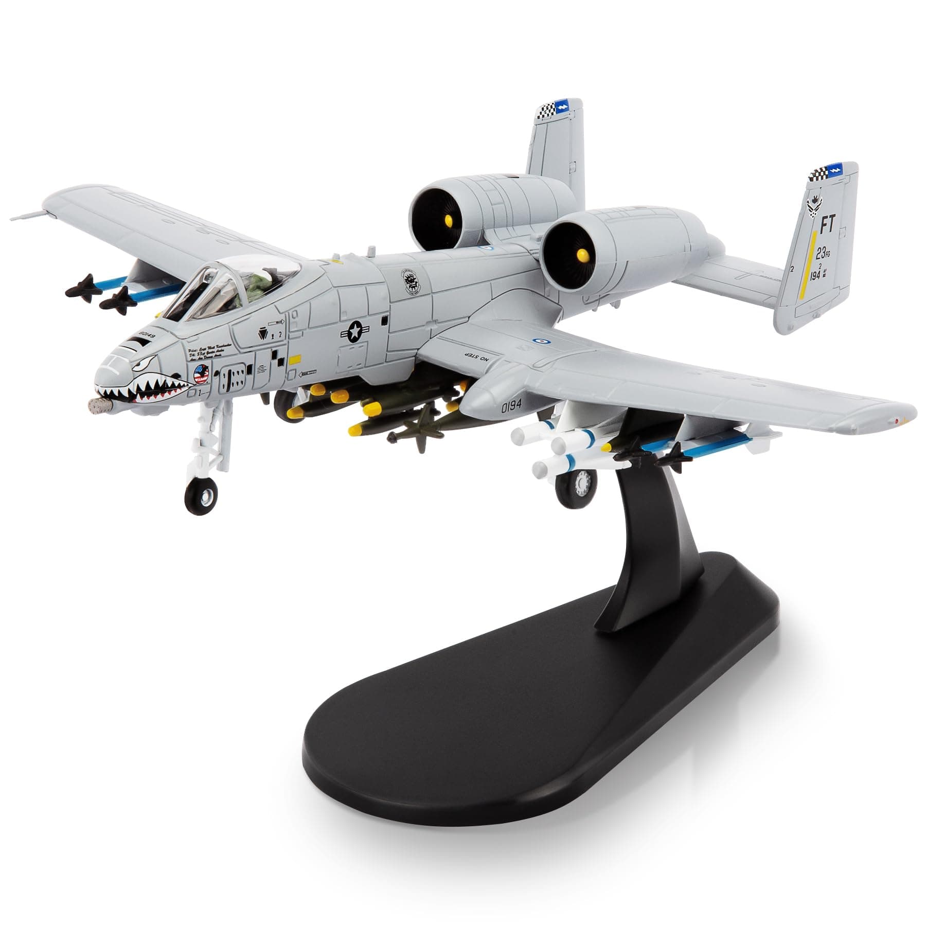 1/100 A-10 Thunderbolt II Warthog Attack Plane(Painted Version) Metal Fighter Military Model Diecast Plane Model for Collection and Displays