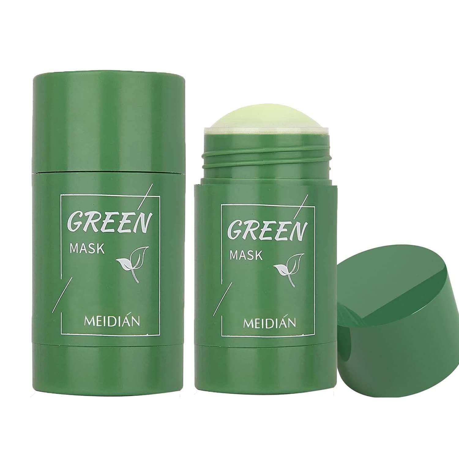2 pack Green Tea Purifying Clay Stick Mask, Face Moisturizes Oil Control, Deep Clean Pore, for All Skin Types Men Women