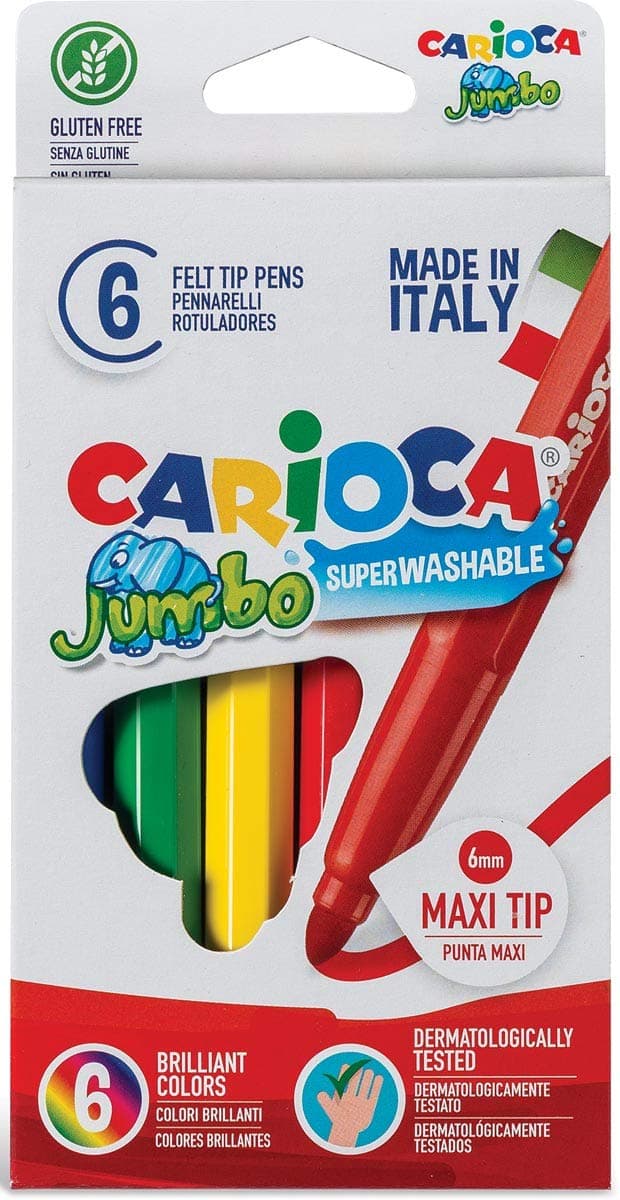 CariocaJumbo Extra Fat - Multicoloured, Pack of 6