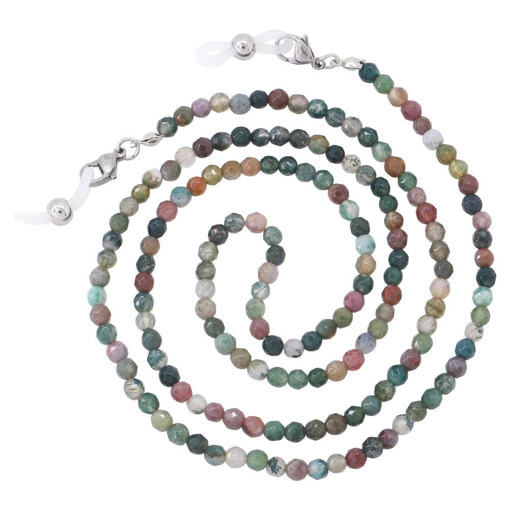 眼鏡チェーン サングラス チェーン ファッション 天然石 ビーズマスク ランヤード チェーン フェイスマスク ホルダー チェーン レディース メンズ, インディアンメノウ。, universal