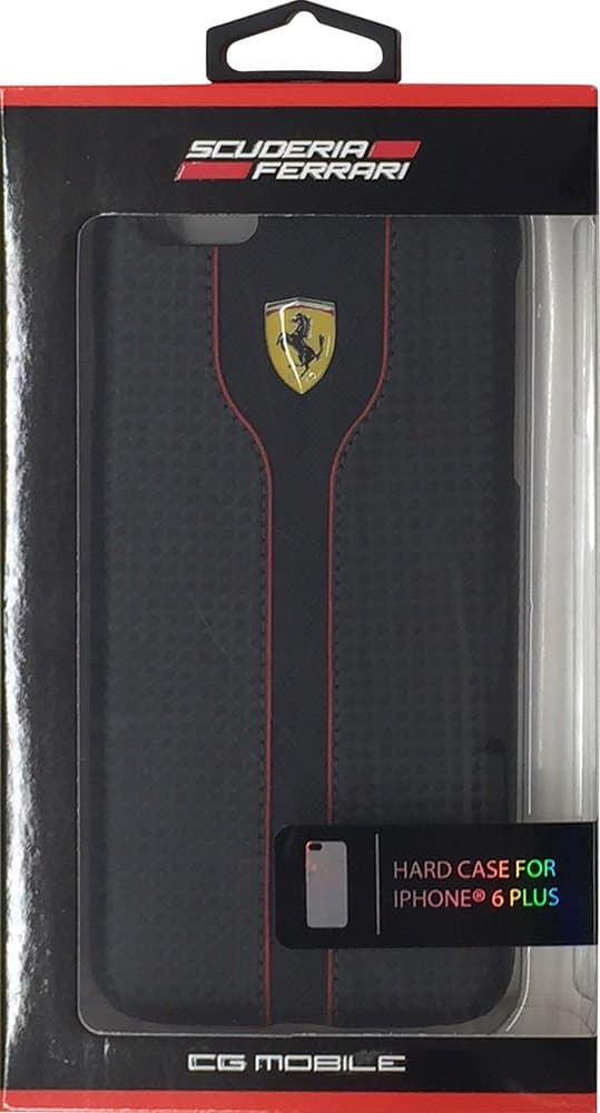 CG Mobile FERRARI Racing Cell Phone Case for iPhone 6+/6S+ - Retail Packaging - Black