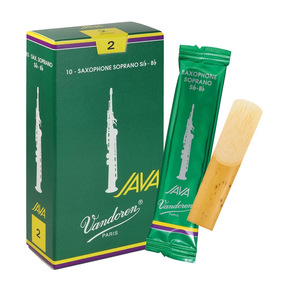 SR302 Soprano Sax JAVA Reeds Strength 2; Box of 10