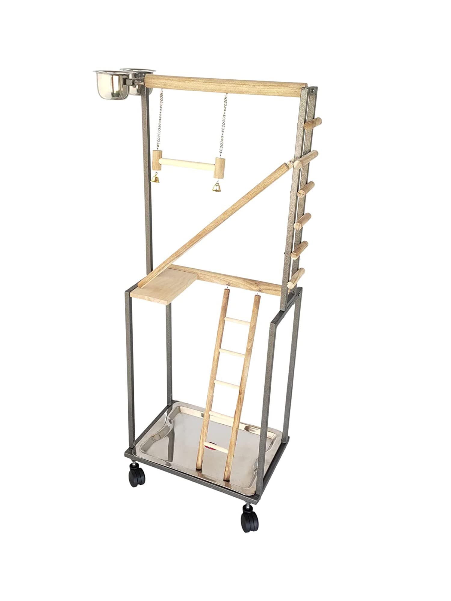 KSK Small Parrot Playstand Dark Grey for Small & Medium Bird (KSKMBS003, 48 INCH)