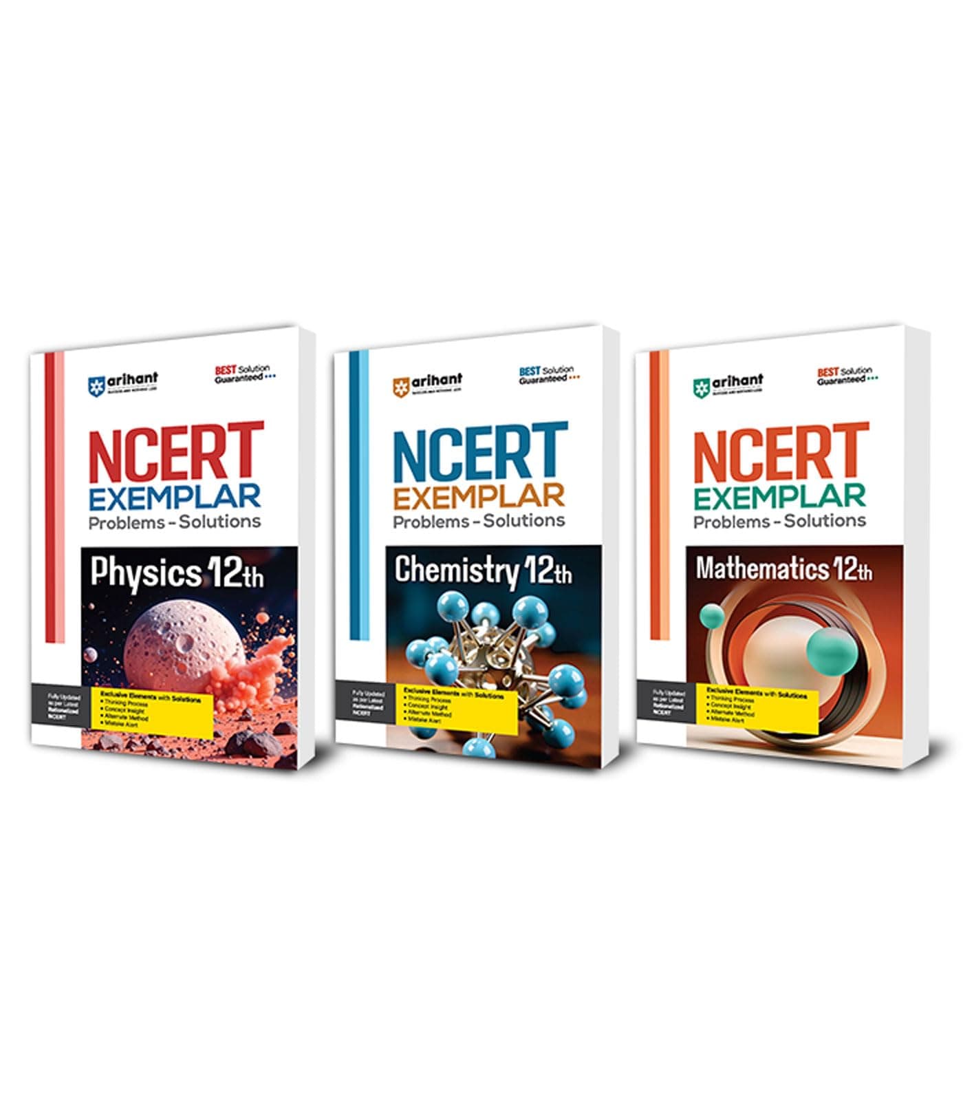 Arihant NCERT Exemplar Physics,Chemistry,Maths 12th Latest Rationalized Edition (Set of 3) | Problems & Solutions with Exclusive Elements | Thinking ... Insight, Mistake Alert | For Exam 2025-26