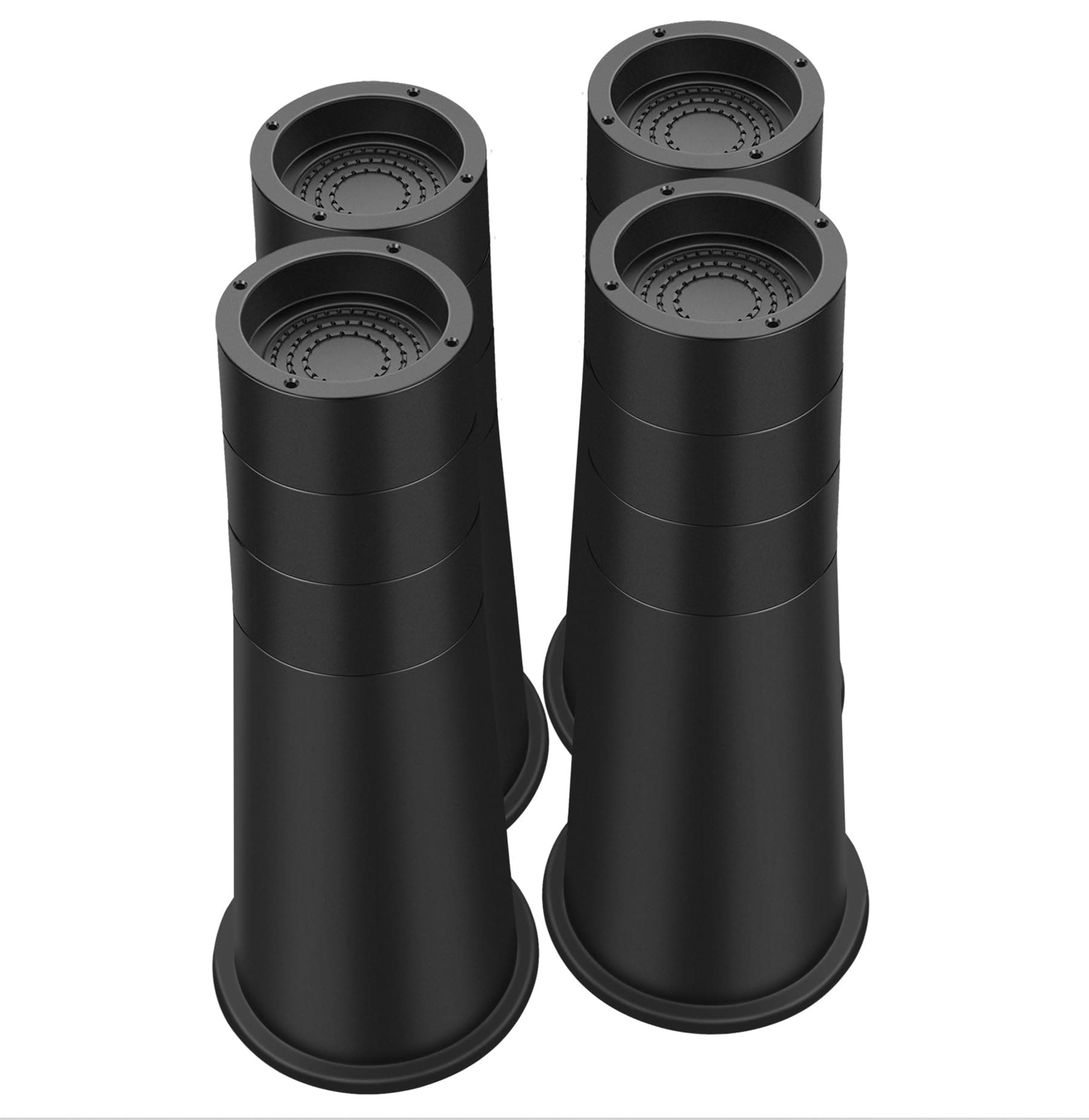 ANNKUT Bed Risers 14 Inch Heavy Duty, Elevation in Heights 8/9.8/11.6 or 13.4 Inch Round Furniture Risers for Bed Desk Table Sofa Couch, Bed Lifts Risers(4 Pack Black)