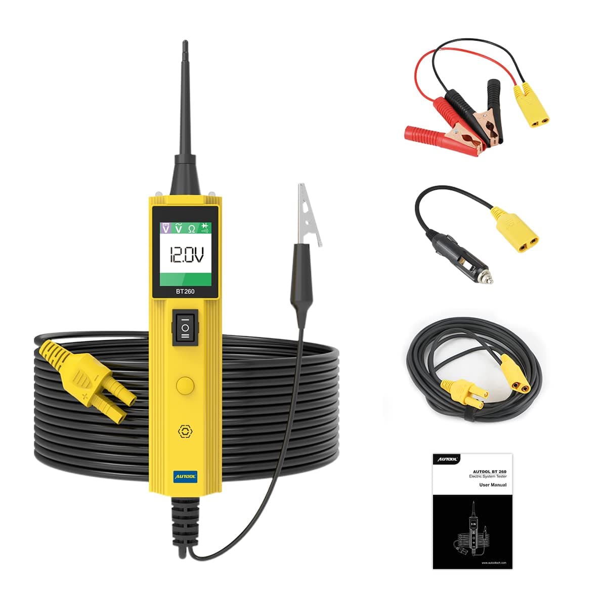 Automotive Circuit Tester,Car Electrical System Diagnostic Tool with LED Flashlight BT-260 for 6V/12V/24V Vehicle/Boat/Motorcycle/Heavy Duty/Truck