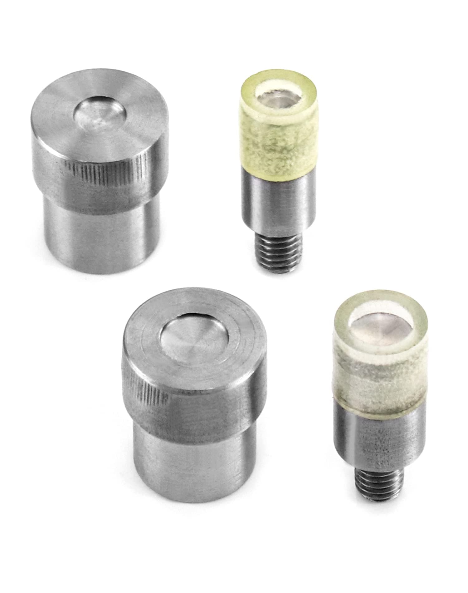 QWORK Handmade Manual Press Machine, 8mm + 10mm Diameter Mini Manual Machine Dies Stud Rivet Setter Punch Puncher Dies