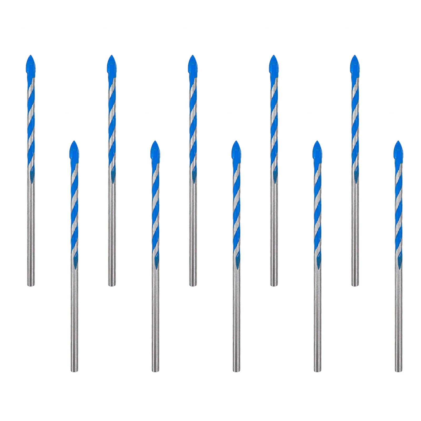 10pcs Masonry Drill Bit Set 1/8" Drilling Dia Carbide Drill Bit for Glass, Tile and Ceramic