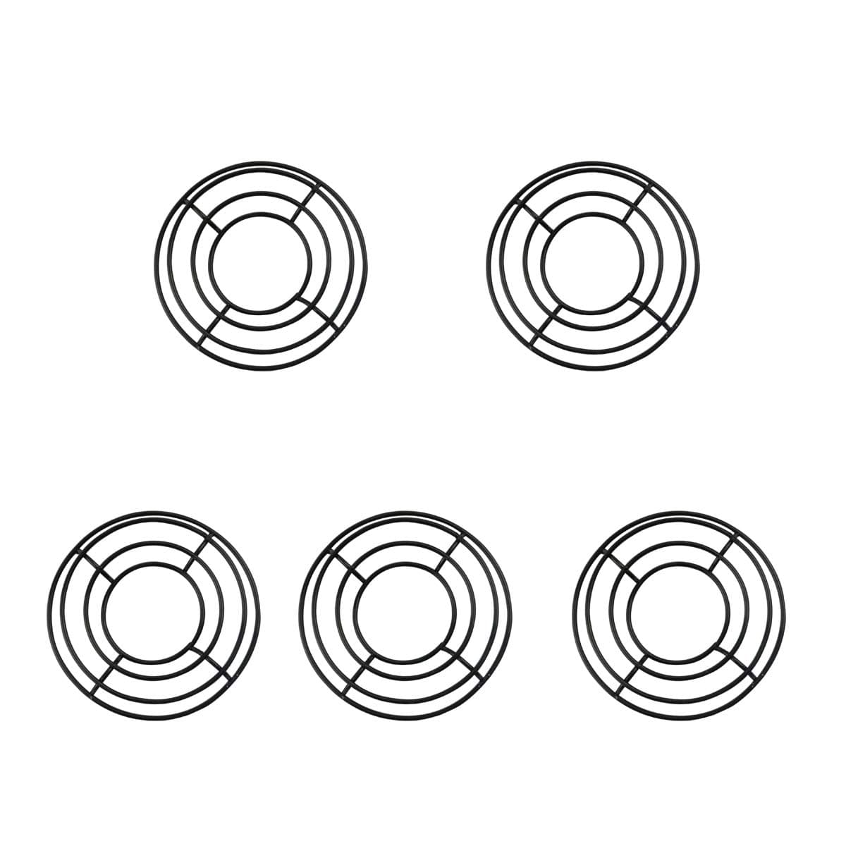 5 Pack Round Shaped Wire Wreath Frame Black Flower Metal Wire Rings for Valentine's Day Holidays Wedding Floral Arrangements Garden Home Party Decorations 4 Inch