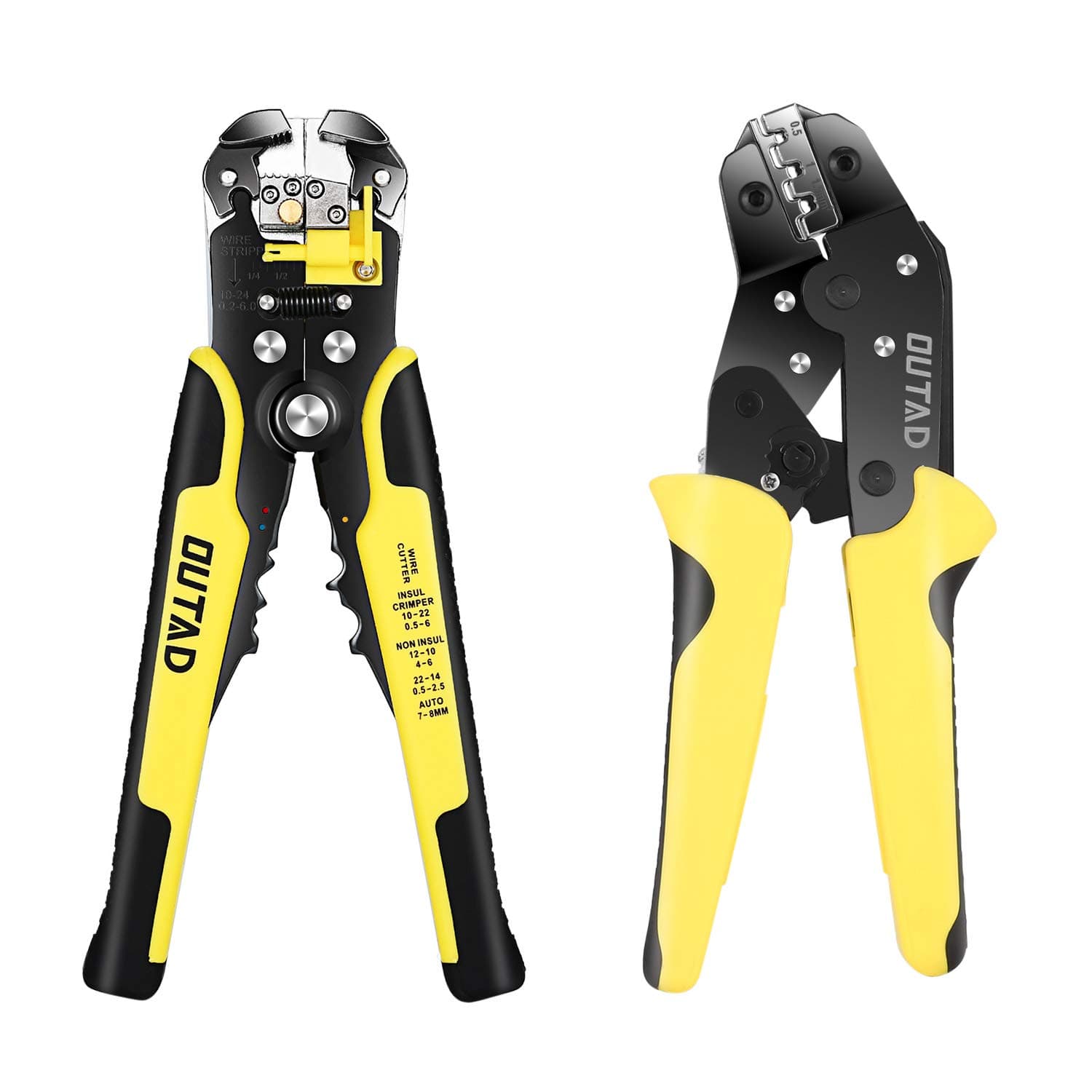 Wire Stripper 24-10 AW/ 34-3 Gauge/ 0.2-6 mm, Dromild Automatic Wire Stripping Tool, 8 Inch Self-adjusting Wire Stripper, 3 in 1 Wire Stripping Pliers for Wire Stripping, Cutting, Crimping