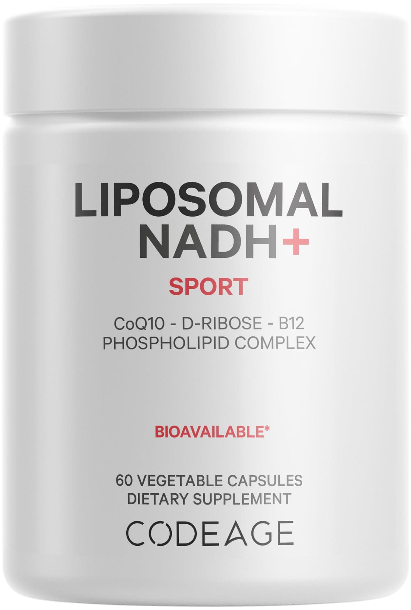 Liposomal NADH+ Supplement - NADH, Vitamin B12, D-Ribose as Bioenergy Ribose, CoQ10-2-Month Supply - Liposomal Delivery - β-Nicotinamide Adenine Dinucleotide Pills - Non-GMO - 60 Capsules