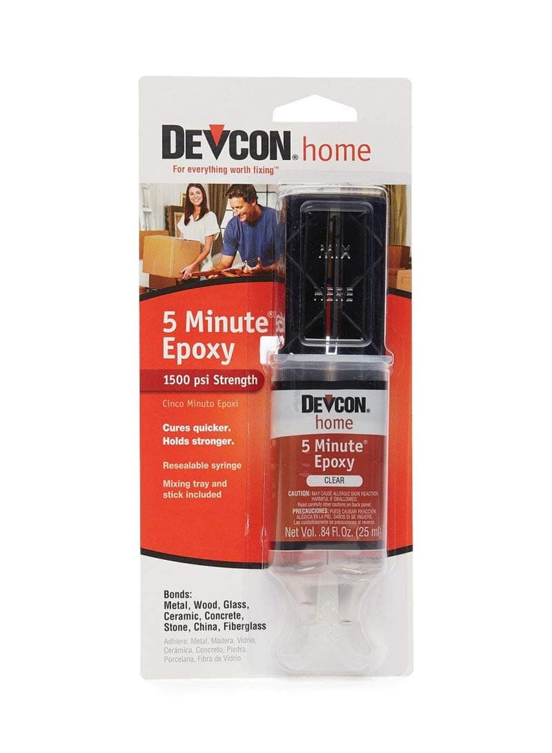 Devcon 5 Minute Epoxy Syringe Tube (1500 Psi Strength, Clear)