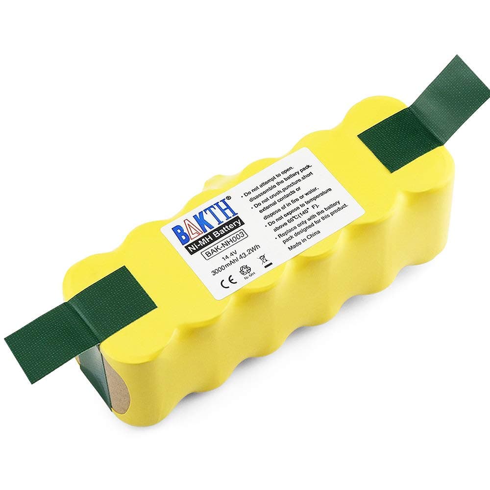 BAKTH High Capacity 14.4V 3000mAh Replacement NI-MH APS Battery for iRobot Roomba 500 600 700 800 Series 880 510 530 532 535 540 545 550 552 560 562 570 580 581 582 585 595 600 620 630 650 660 700 760 770 780 790 800 870 R3 80501 4419696