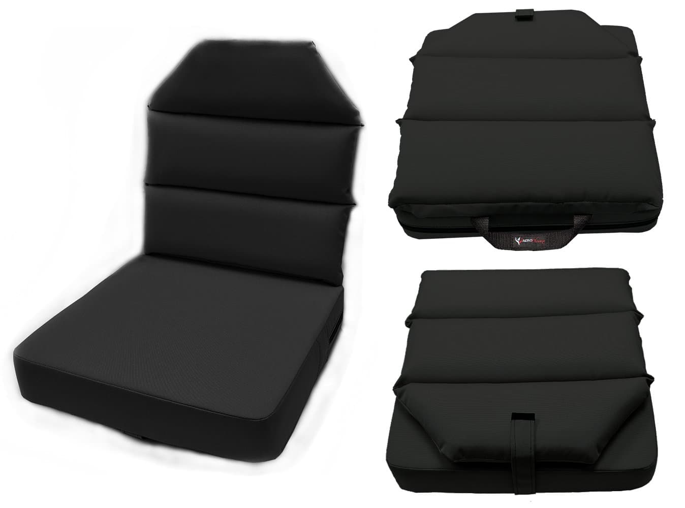 AeroPhoenix Seat Cushion with Back - 2 Bottom, 2 Back - Black