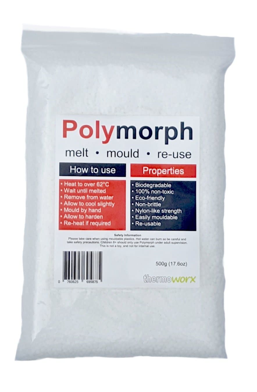 Thermoworx Polymorph 500 Grams. Reusable Hand mouldable thermoplastic Polymer, Biodegradable Material.