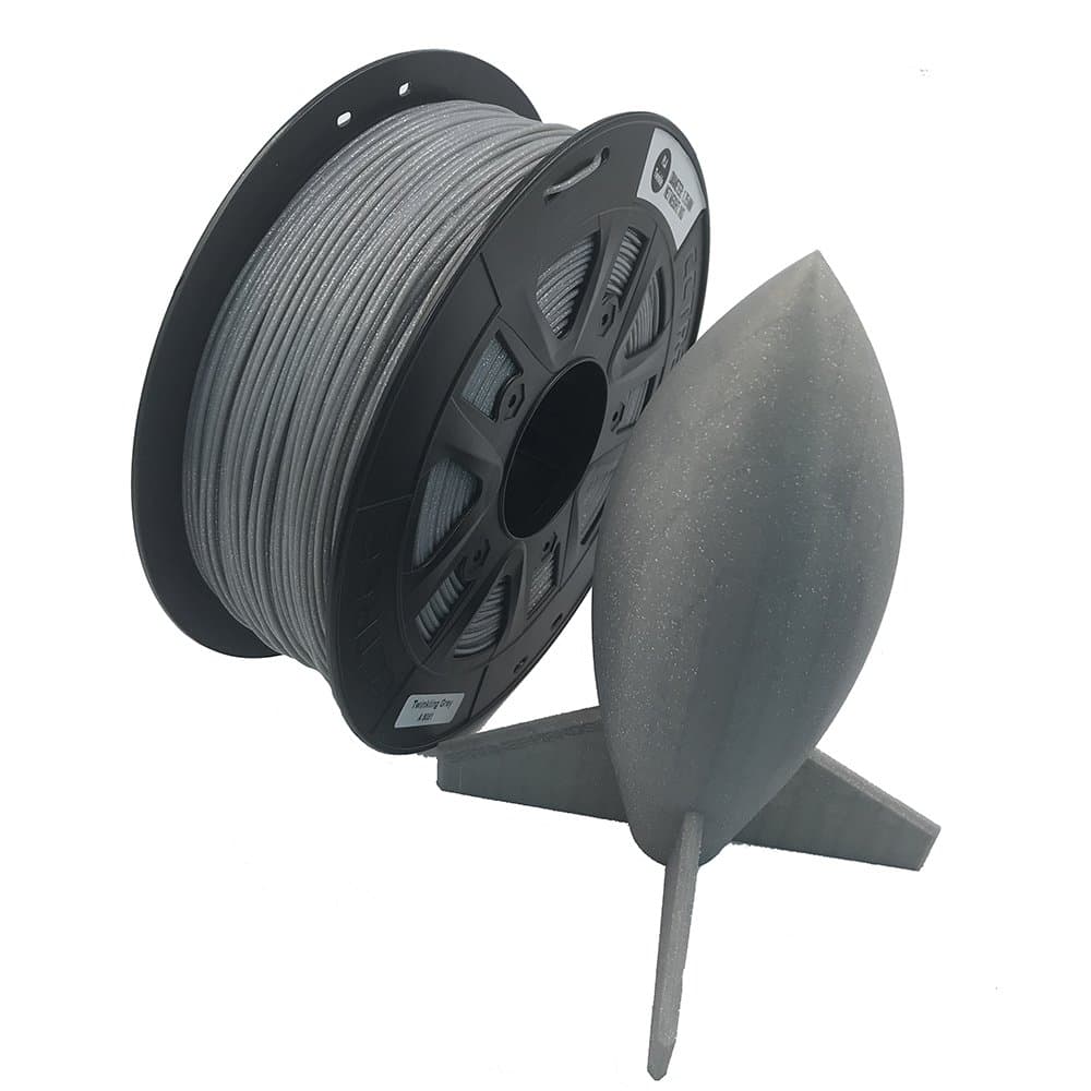 CCTREE 1.75mm Twinkling PLA 3D Printer Filament - New Update Formula - Superior than PLA on Market- 100% Virgin Raw Material - Accuracy ± 0.03mm - 1kg Spool (2.2lbs) (Twinkling Grey)