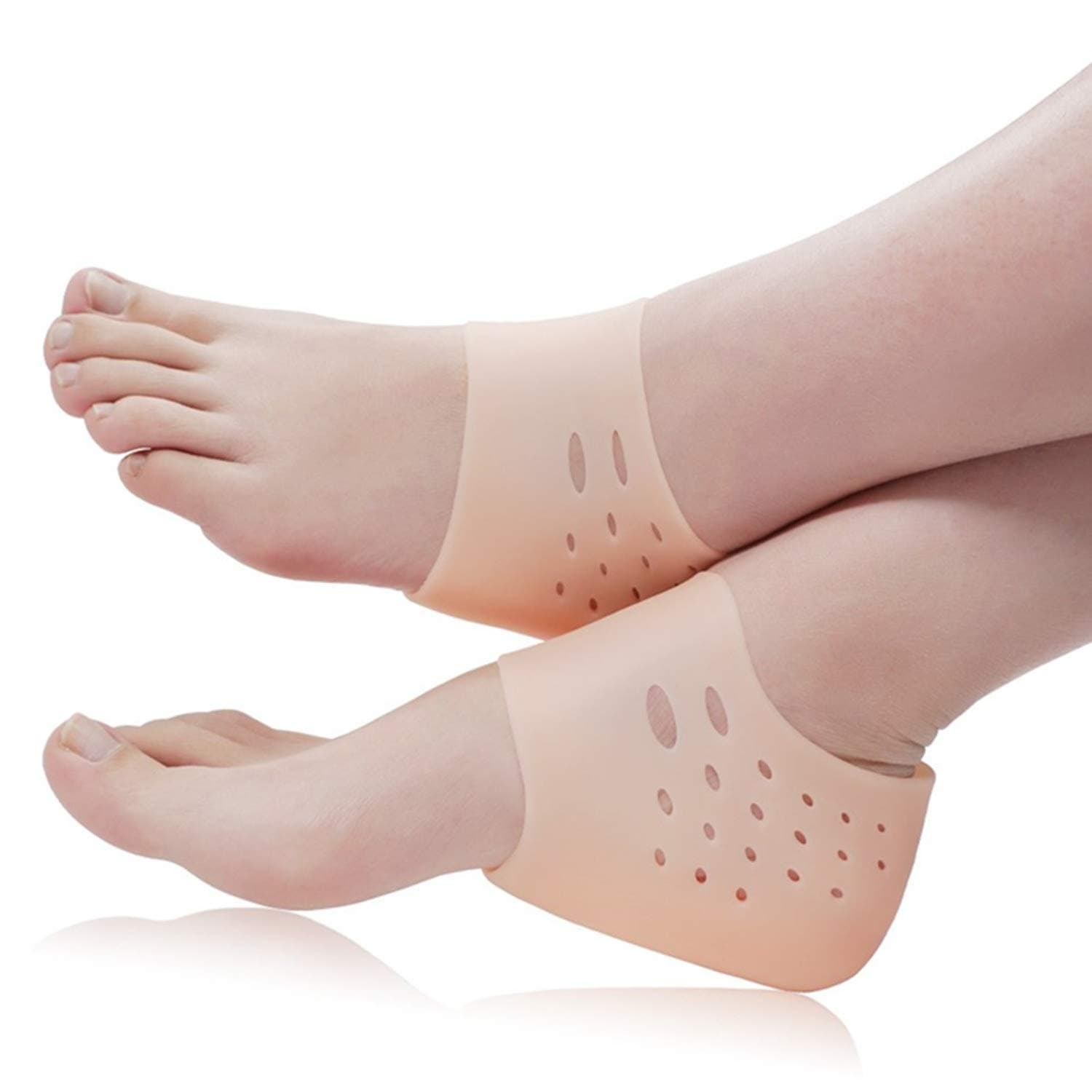 Silicone Heel Protector 1 Pair Foot Height Increase Socks Gel Heel Insoles Invisible Shoe Inserts for Men and Women