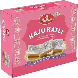 Haldiram's Kaju Katli/Burfi 200g, Traditional Indian Sweet Made with Cashew Nuts, Gift Pack for Family, Friends on Special Occasions