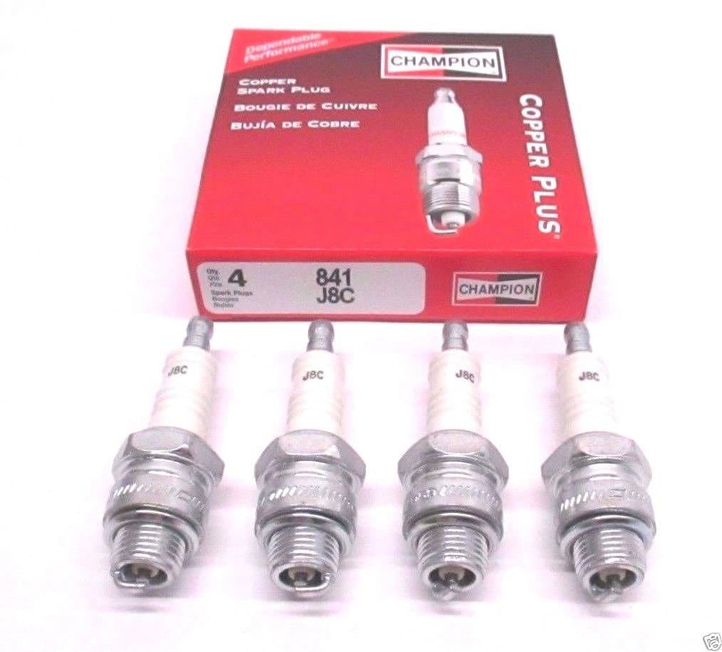 Champion 4 Pack Genuine J8C Spark Plug Copper Plus 841