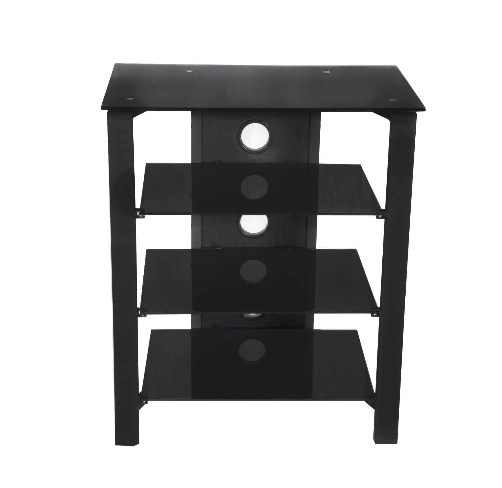 Black Glass TV Stand/Audio Rack, 37"