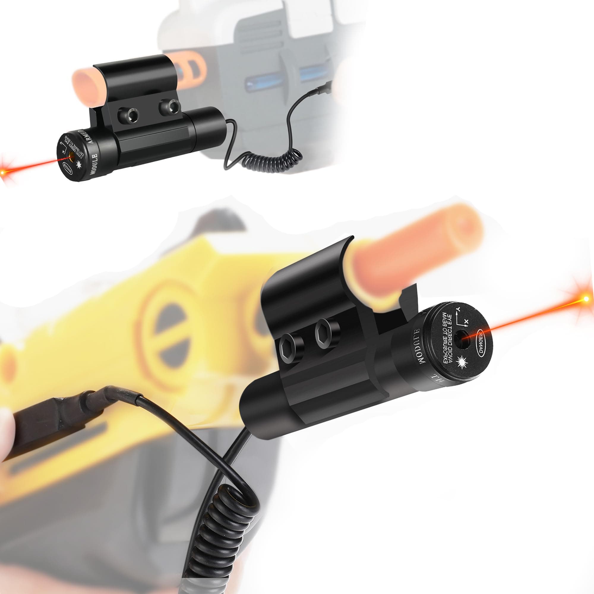 Laser Sight Compatible with Gel Ball Blasters, Red Dot Beam fit for Bug Salt Gun, Splat Laser Scope with 2 Sets of Batteries, Airsoft BB Pump Add-On Accessories (Only Laser Sight)