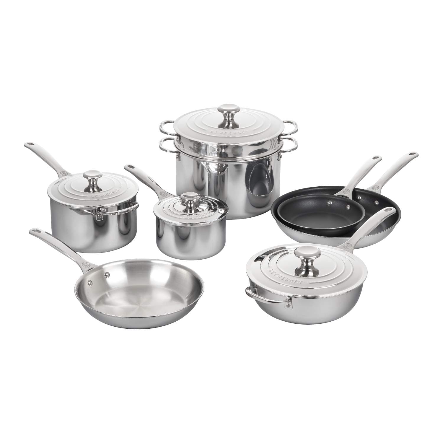 Tri-Ply Stainless Steel 12 pc. Cookware Set