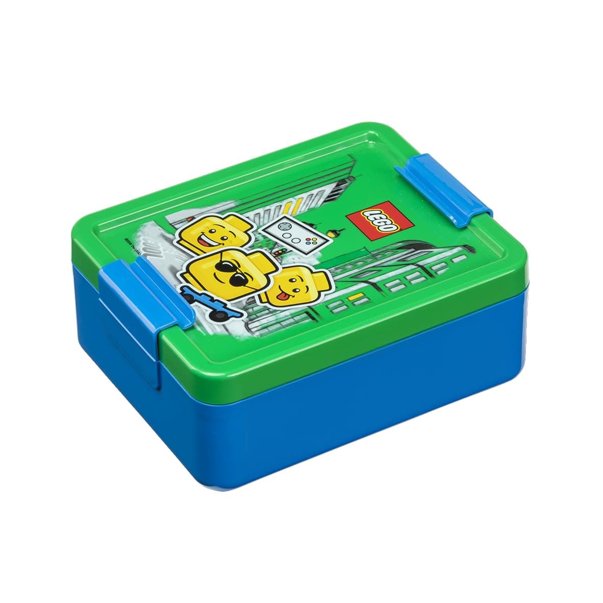 LEGO Lunch Box with compartments - Iconic Boy Design, Durable & Fun for Kids, Green & Blue, Dishwasher Safe, Perfect for Meal Prep, Snacks and Travel