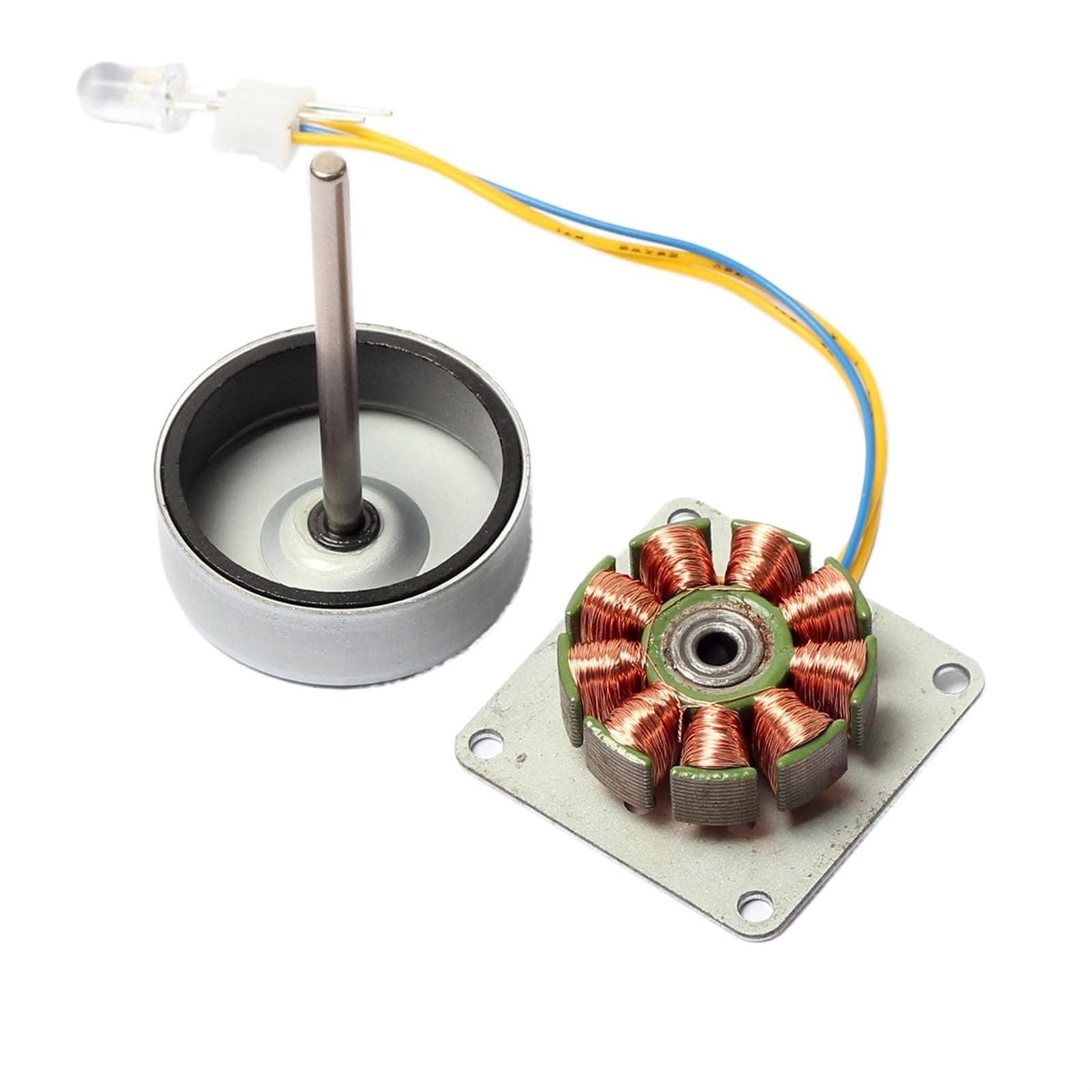 THE WHITE SHOP Micro 3 Phase AC Mini Hand Brushless Motor Generator Model Science Experiment Teaching Aid Kit DIY